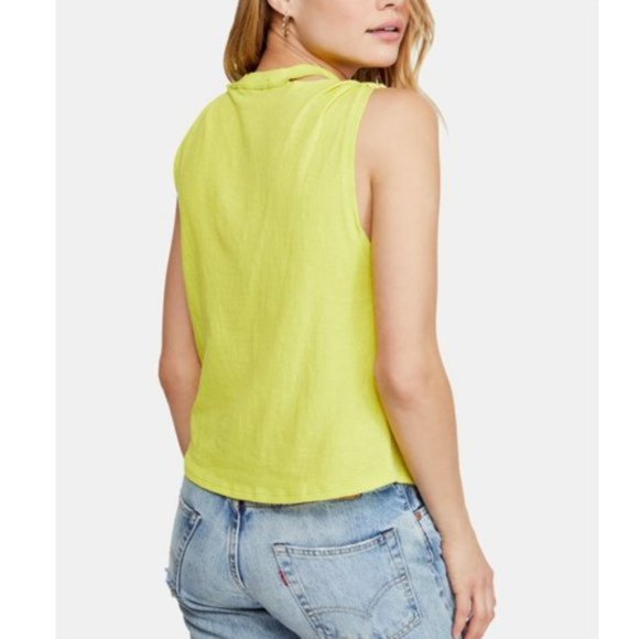 FREE PEOPLE Green Sleeveless Crew Neck Top Size L - Picture 2 of 5